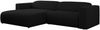 Ecksofa PASADENA, freistehendes Ecksofa, breite Armlehnen, Federsitz - links - Schwarz Boucle Bild 4