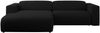 Ecksofa PASADENA, freistehendes Ecksofa, breite Armlehnen, Federsitz - links - Schwarz Boucle Bild 5