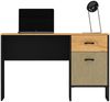 Schreibtisch, schwarz mit Eiche und sandfarben, CASPER-131 Bild 3