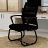Bürostuhl mit Netzrücken, ergonomisch – Schreibtischstuhl mit atmungsaktiver Rückenlehne & bogenförmigem Gestell,Schwarz Bild 3