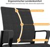 Bürostuhl mit Netzrücken, ergonomisch – Schreibtischstuhl mit atmungsaktiver Rückenlehne & bogenförmigem Gestell,Schwarz Bild 4
