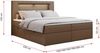 Boxspringbett - Polsterbett mit LED Kopfteil - GOLD-5 - 120x200cm - Braun Kunstleder - H3 Bild 5
