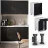 Küchenunterschrank Fame-Line Schwarz gestreift 60 cm mit Schublade, ohne Arbeitsplatte Vicco Bild 2
