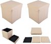 2x Faltbarer Sitzwürfel Aufbewahrungsbox Sitzhocker Sitzbank Truhe Fußbank Beige Bild 1