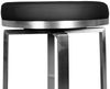 Barhocker WL1.947 Schwarz 42 x 76 x 42 cm Edelstahl Barstuhl 360° Drehbar, Thekenhocker Barsitz Gepolstert, Design Tresenstuhl Modern, Bistrohocker Hoch, Hoher Hocker für Bar Bild 4