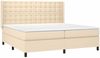vidaXL Boxspringbett mit Matratze & LED Stoff Creme 200x200 cm, Härtegrad: H2 [3138666] Bild 4