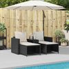 vidaXL 5-tlg. Garten-Sofagarnitur Kissen Stapelbar Schwarz Poly Rattan 4104163 Bild 3