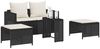 vidaXL 5-tlg. Garten-Sofagarnitur Kissen Stapelbar Schwarz Poly Rattan 4104163 Bild 4