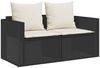 vidaXL 5-tlg. Garten-Sofagarnitur Kissen Stapelbar Schwarz Poly Rattan 4104163 Bild 5