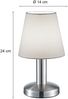Tischlampe MATS II Stoff Lampenschirm Weiß Touchfunktion EIN/AUS, Höhe 24 cm Bild 4