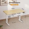 Höhenverstellbarer Schreibtisch 120x60 cm Elektrisch Standing Desk Weiß/Beige Bild 3