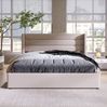 Polsterbett 180x200 cm mit Bettkasten – hydraulisches Doppelbett aus Leinen in Beige Bild 2
