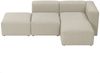 Ecksofa mit Hocker links Kattrina Flachgewebe creme Bild 2