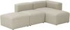 Ecksofa mit Hocker links Kattrina Flachgewebe creme Bild 3