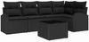 vidaXL Gartensofa-set mit Kissen 6 pcs Schwarz Poly-Rattan 3354722 Bild 2