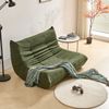 2-Sitzer Loungesofa aus Teddy-Vlies 149 x 114 x 82 cm in Grün mit Plisseefalten-Design Bild 3