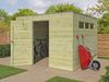 Alpholz Gerätehaus QB Gartenhaus aus Holz in Braun Holzhaus mit 28 mm Wandstärke Blockbohlenhaus mit Montagematerial Bild 2