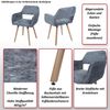 6er-Set Esszimmerstuhl HWC-A50 II, Küchenstuhl Polsterstuhl, Holz Stoff/Textil Chenille (465g/m²) FSC® ~ creme Bild 2