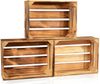 CHICCIE Holzkiste Regale Geflammt 38 x 28 x 15 cm - Kiste Box (3 St) Bild 3