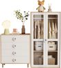 Kleiderschrank, Kombinationskleiderschrank, Kleiderschrank + Kommode ,Schlafzimmermöbelset, Nachtschränkchen-Kleiderschrank-Kombination ,Umweltfreundliche Lackierte Platten + Spanplatte, Weiß Bild 4