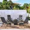 Yaheetech 2er Set Gartenliege klappbare Sonnenliege mit Becherhalter Kopfkissen, Dunkelgrau Bild 3