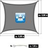 5x3m UV Sonnensegel Sonnenschutz Atmungsaktiv Wasserdurchlässig Grau Bild 5