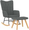vidaXL Schaukelsessel mit Hocker Dunkelgrau Stoff 327623 Bild 2