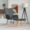 vidaXL Schaukelsessel mit Hocker Dunkelgrau Stoff 327623 Bild 1