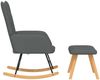 vidaXL Schaukelsessel mit Hocker Dunkelgrau Stoff 327623 Bild 4