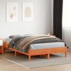 vidaXL Massivholzbett ohne Matratze Wachsbraun 160x200 Kiefernholz 842693 Bild 3