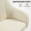 Drehstuhl 60x63x84-94 cm, beige, gepolstert, höhenverstellbar, samtoptik Bild 4