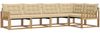 vidaXL Outdoor-Sofagarnitur mit Kissen 5 pcs Weiß und Beige 3388683 Bild 2