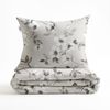 Zo! Home Flanell Bettwäsche 155x220 Ines Grey Blüten Blätter silber grau Bild 2
