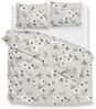 Zo! Home Flanell Bettwäsche 155x220 Ines Grey Blüten Blätter silber grau Bild 5