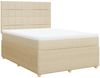 vidaXL Boxspringbett mit Matratze Creme 140x190 cm Stoff 3292056 Bild 2