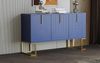 Modernes Sideboard, 3 Türen, navyblau/gold, verstellbare Regale, 138x40x80,5 cm Bild 5