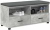 vidaXL Flurbank mit Kissen mit Schubladen Betongrau 100 x 38 x 46 cm 891467 Bild 3