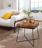 Wohnling Beistelltisch ZARI 45 x 45 x 51 cm, Akazie Massivholz mit Metallgestell Bild 5