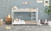 Etagenbett Metall 90x200 cm, platzsparend, mit Sicherheitsleisten, weiß, ohne Matratze Bild 2