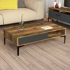 Dmora Wohnzimmertisch Gru, Niedriger Wohnzimmertisch, Kaffeeregal, Couchtisch für Sofa, 105x60h33 cm, Walnuss und Anthrazit Bild 2