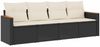 vidaXL 4-tlg. Garten-Sofagarnitur mit Kissen Schwarz Poly Rattan 3258171 Bild 2