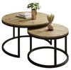 yourhouse24 Couchtisch INEZ LOFT 2er-Set, ineinanderschiebbar, runder Satztisch im Industrial, 2er-Set Satztische im Industrial-Design, robustes Metallgestell Bild 3