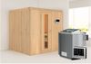 Karibu Sauna Sodin + 9kW BIO-Kombiofen mit ext. Steuerung Easy Klarglas Ganzglastür Bild 2