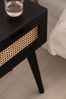 Nachtkonsole Mango Massivholz / Rattan 40 x 60 x 30 cm Nachttisch Schwarz, Nachtkommode Boxspringbett mit Schublade Wiener Geflecht, Nachtkästchen mit Stauraum Bild 5
