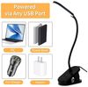 LQWELL LED Leselampe Klemmlampe Leselampe Bett, Dimmbare Klemmleuchte, LED fest integriert, 3 Helligkeitsstufen & 360° Flexible Klemme Schreibtischlampe, mit Touch-Funktion für Heimbüro Bild 4