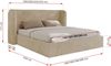 Polsterbett Bett mit Holzlattenrost Schlafzimmer Bett Doppelbett gepolstertes Kopfteil Multipocket Matratze - EMORA CLASSIC - 140x200 cm - Creme Plüsch - ELORI LUX Bild 4