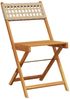 vidaXL Gartenstühle 6 Stk. Klappbar Beige Poly Rattan & Massivholz 3214599 Bild 3