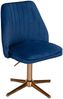 Schreibtischstuhl Dunkelblau Samt Design Drehstuhl mit Lehne, Schalenstuhl 12. .. Bild 2
