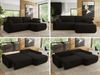 Ecksofa, L-förmiges, lose Kissen, DL-Schlaffunktion, (H 100 x T 187 x B 273 cm) - CUBO L - Boucle Schwarz - rechte Seite Bild 2
