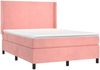 vidaXL Boxspringbett mit Matratze & LED Rosa 140x190 cm Samt 3139444 Bild 4